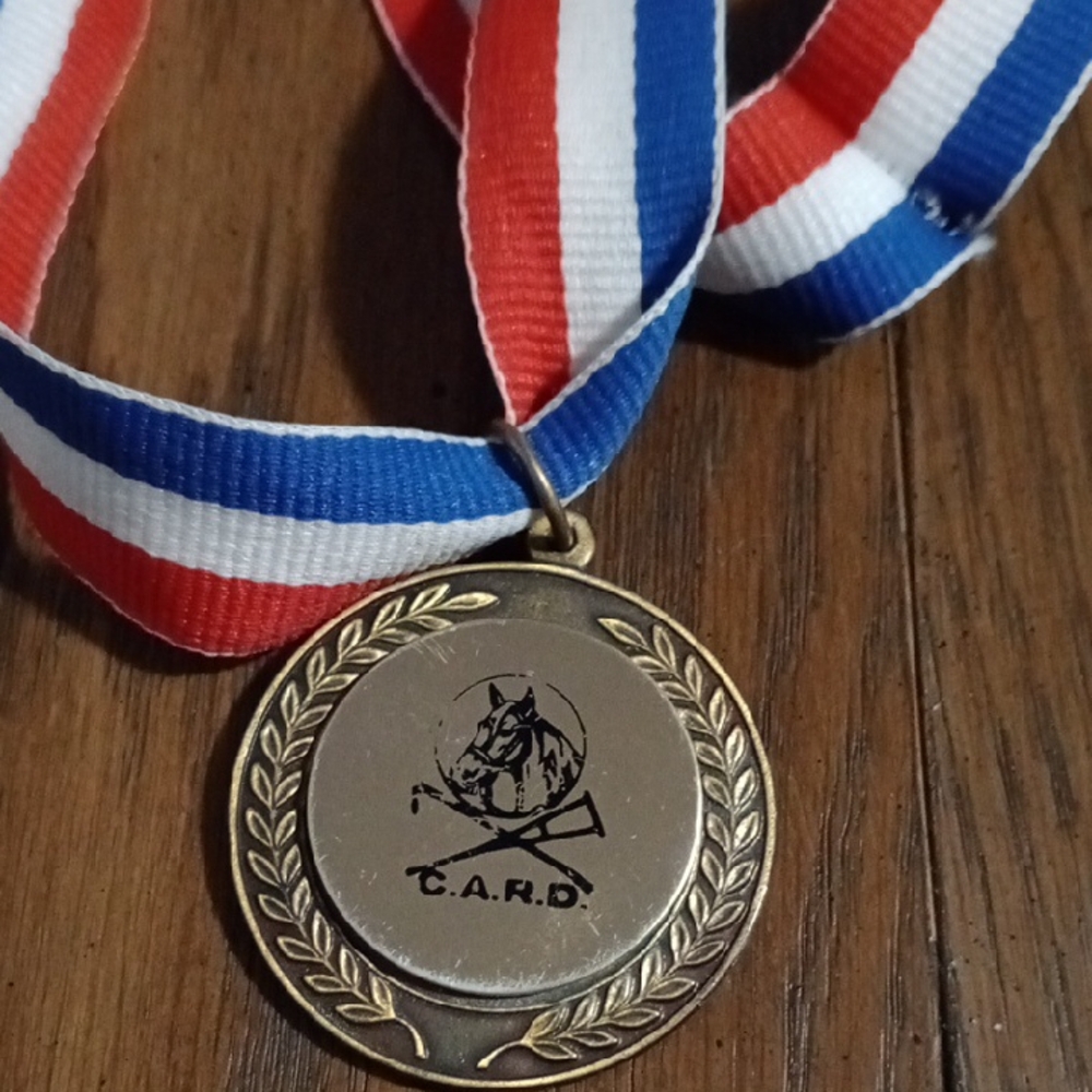 Gold Medal with Red, White, and Blue Ribbon